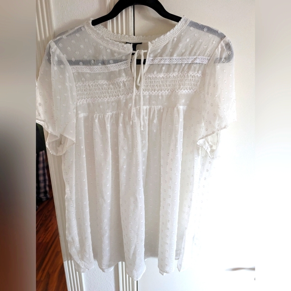 Dot Sheer Blouse - Picture 1 of 4